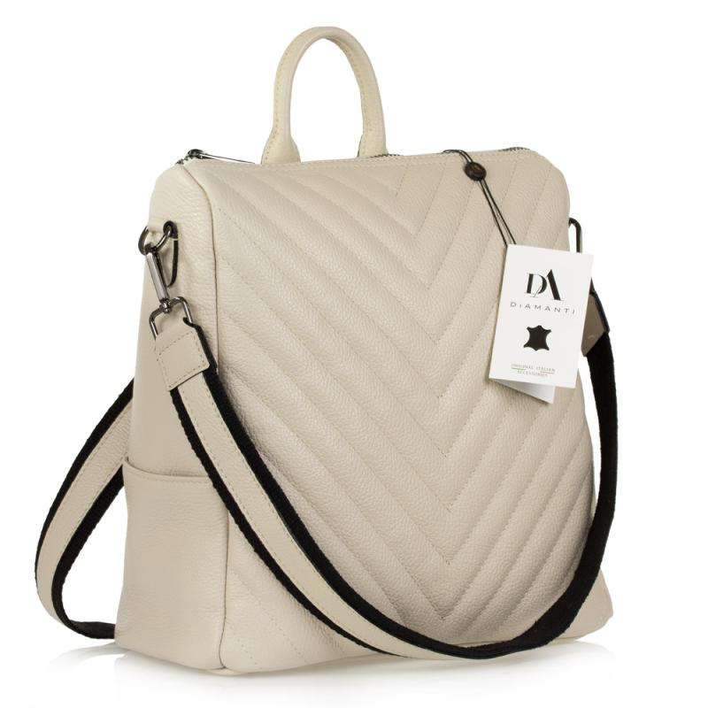 Rucsac tip geanta de dama din piele naturala DiAmanti Otello Beige